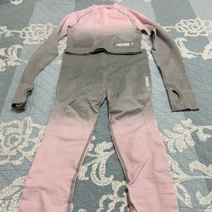 Gymshark set grey and pink .
